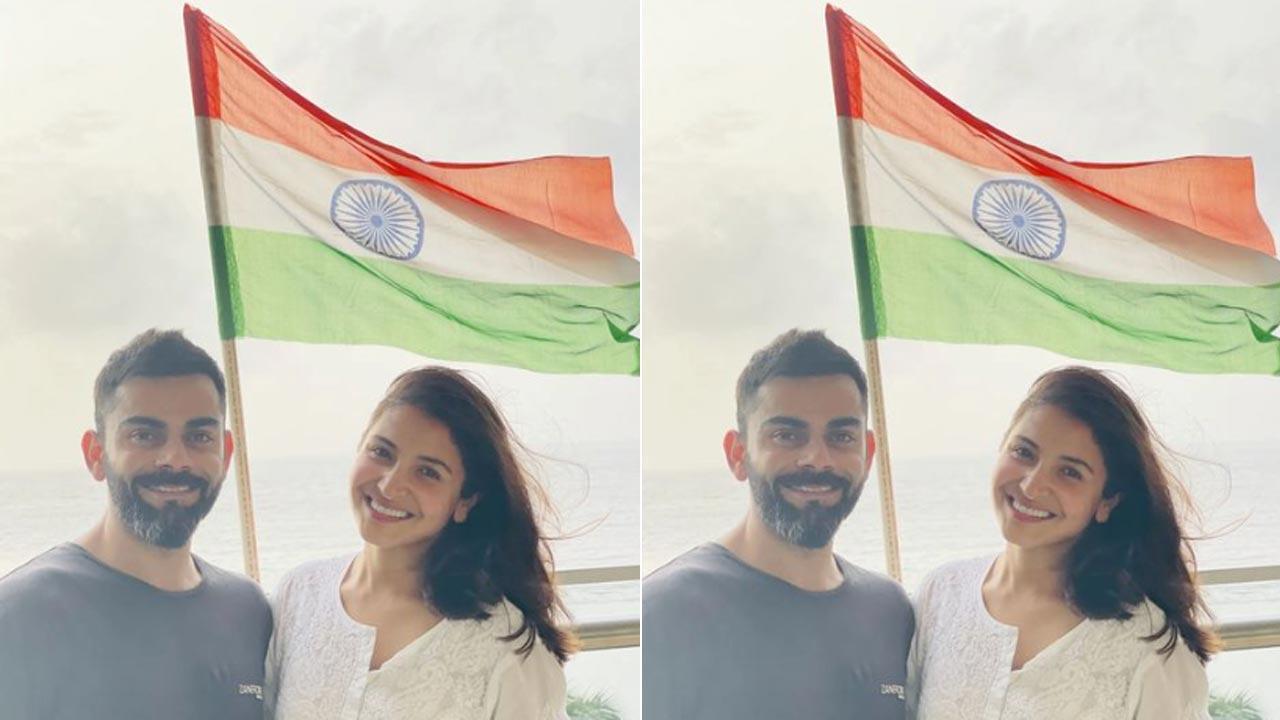 Anushka Sharma, Virat Kohli celebrate 76th Independence Day with a Tricolour-infused picture