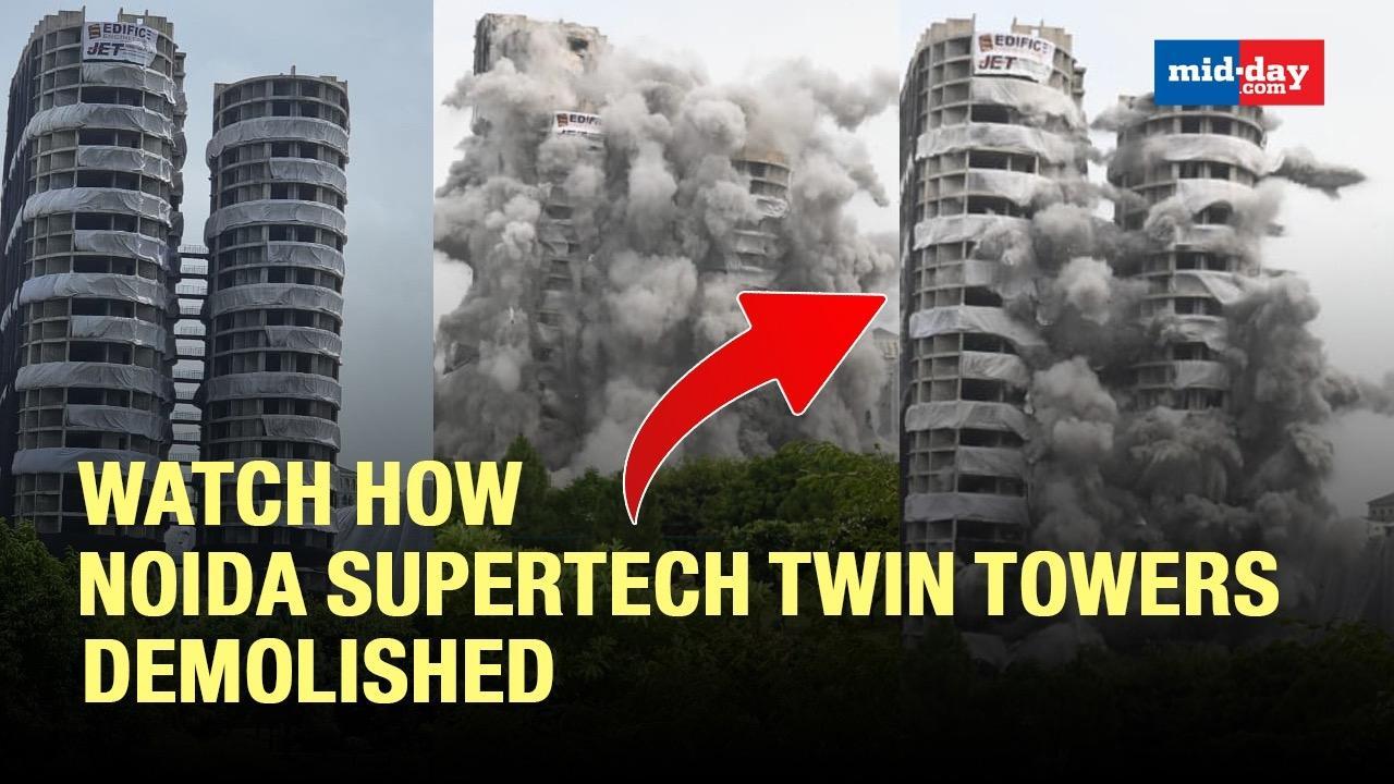 Watch How Noida Supertech twin towers demolished