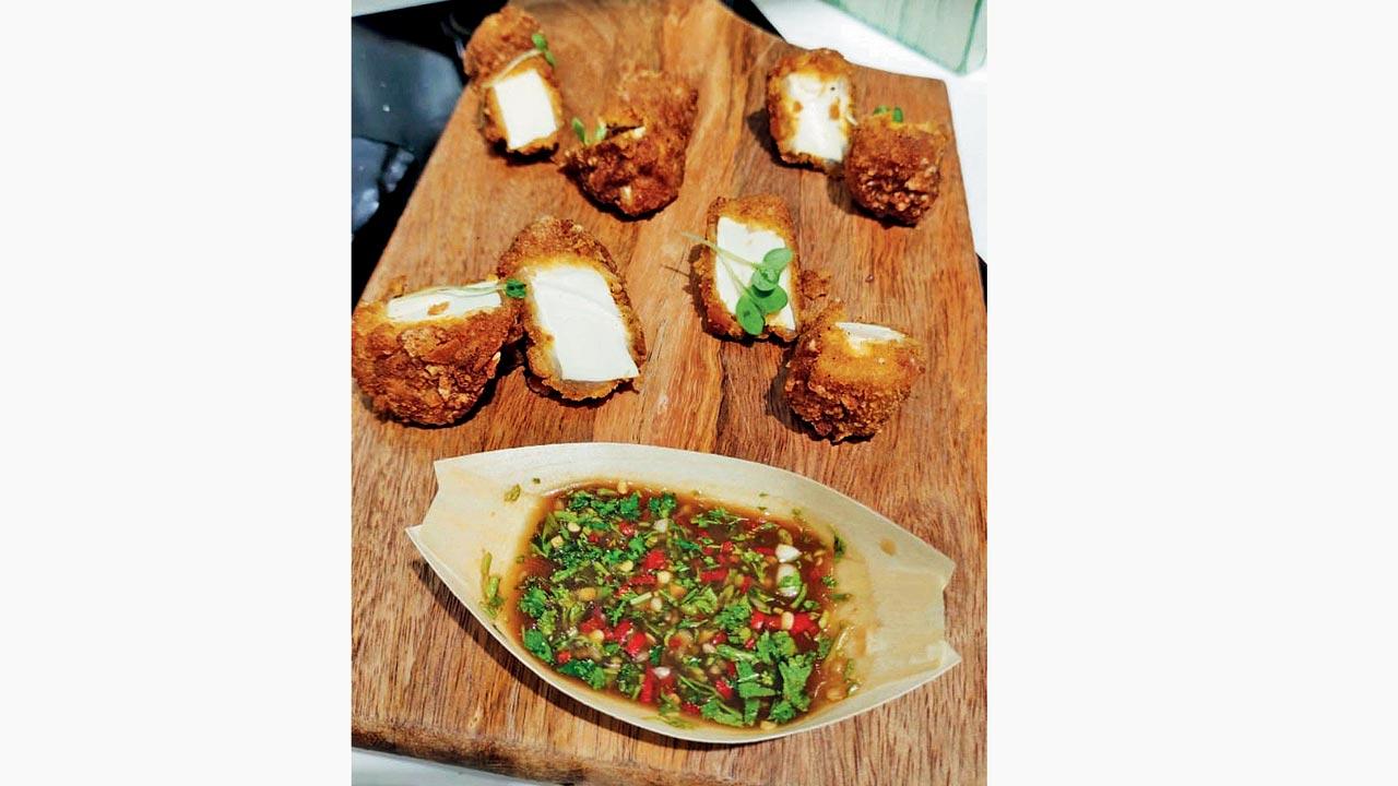 Crispy tofu satay