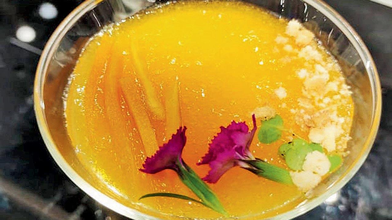 Coconut panna cotta with mogu jelly