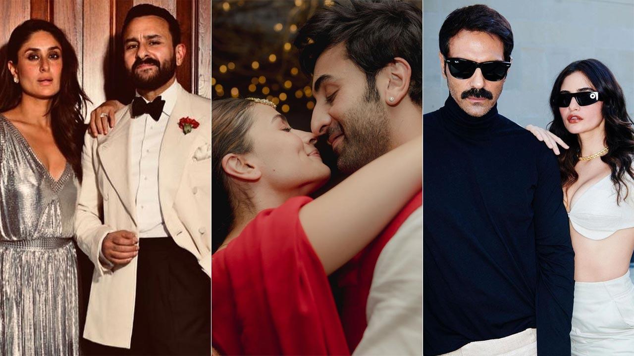 A collage of Bollywood couples