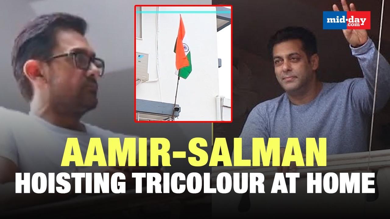 Aamir Khan and Salman Khan hoisting the Tricolour at home | ‘Har Ghar Tiranga’ 