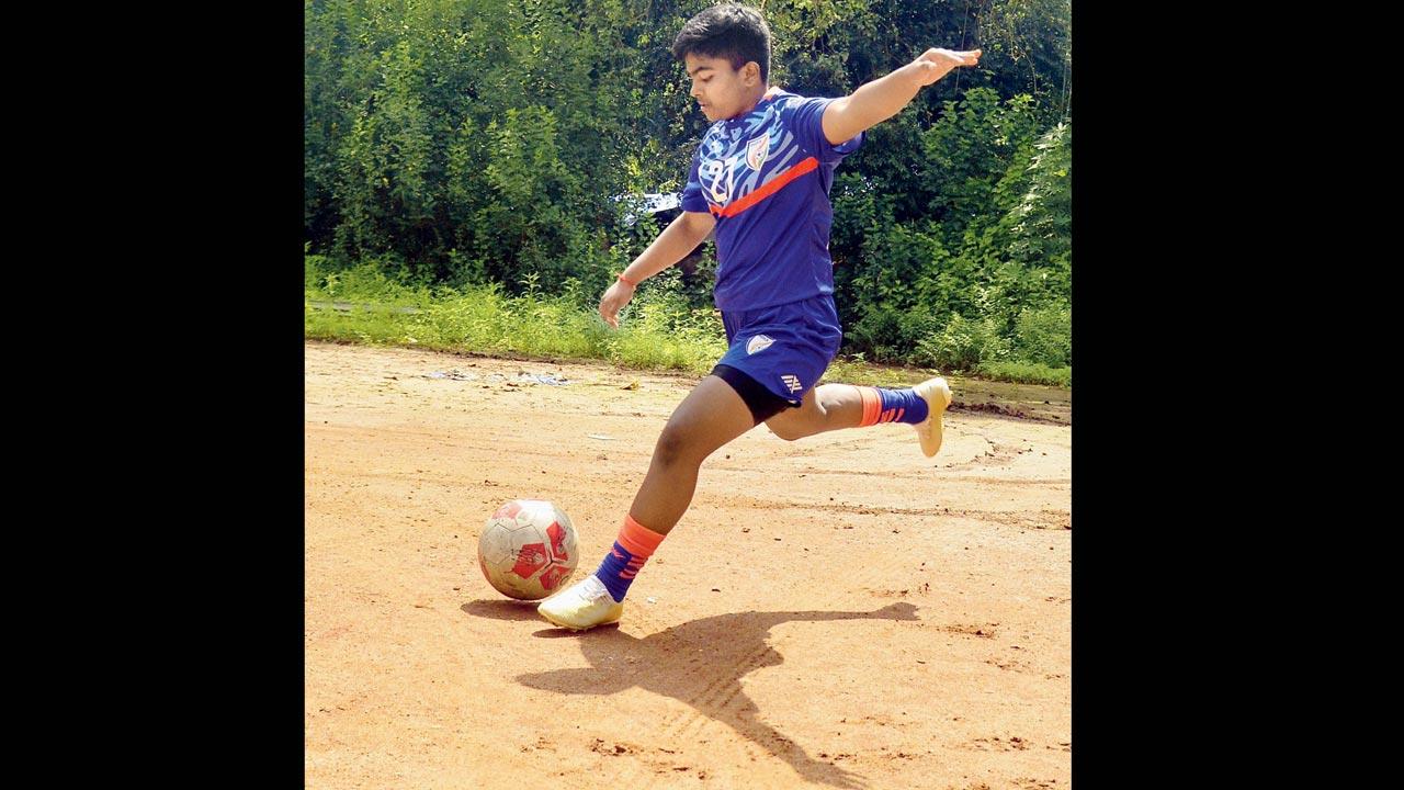 The 16-year-old  represented India in the U-17 Women’s championships in Italy and Norway this year. She says the suspension on international participation was heartbreaking for young players. Pics/Shadab Khan