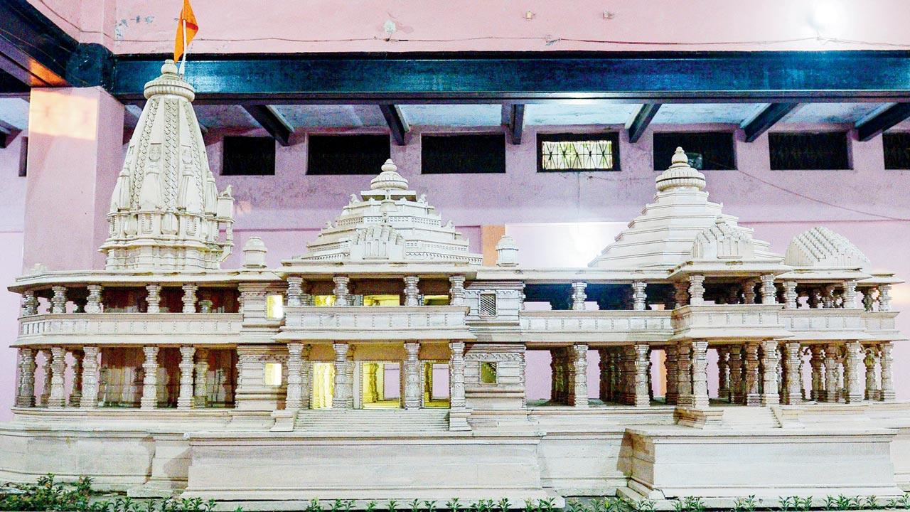  A replica of the Ram temple being built at Ayodhya