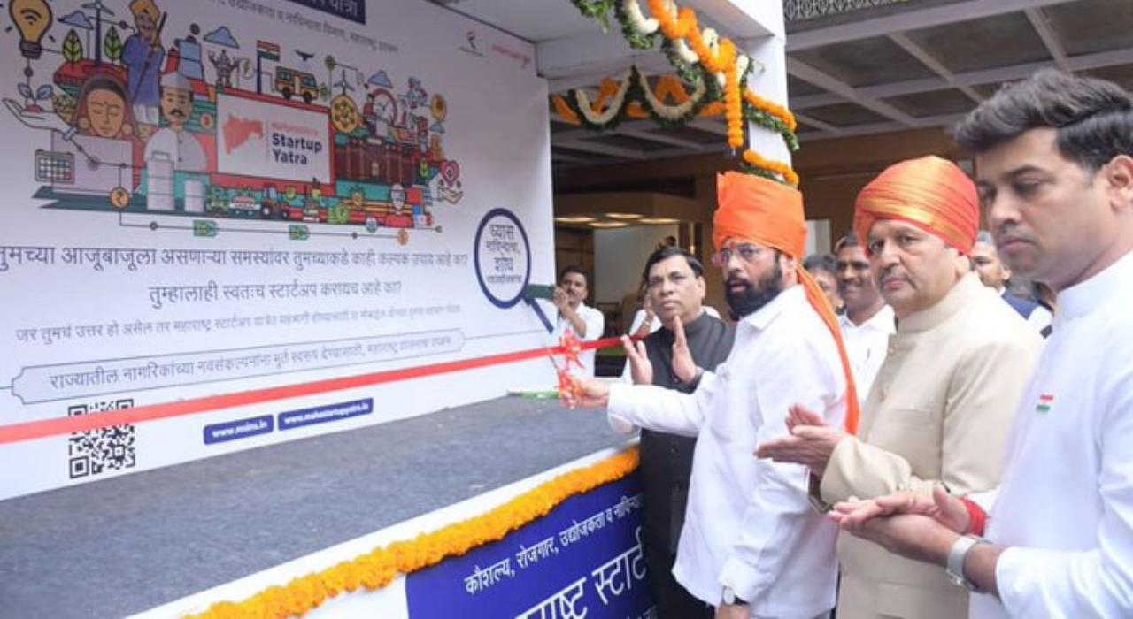 CM Eknath Shinde at launch Startup and Innovation Yatra. Pic/Official Twitter handle