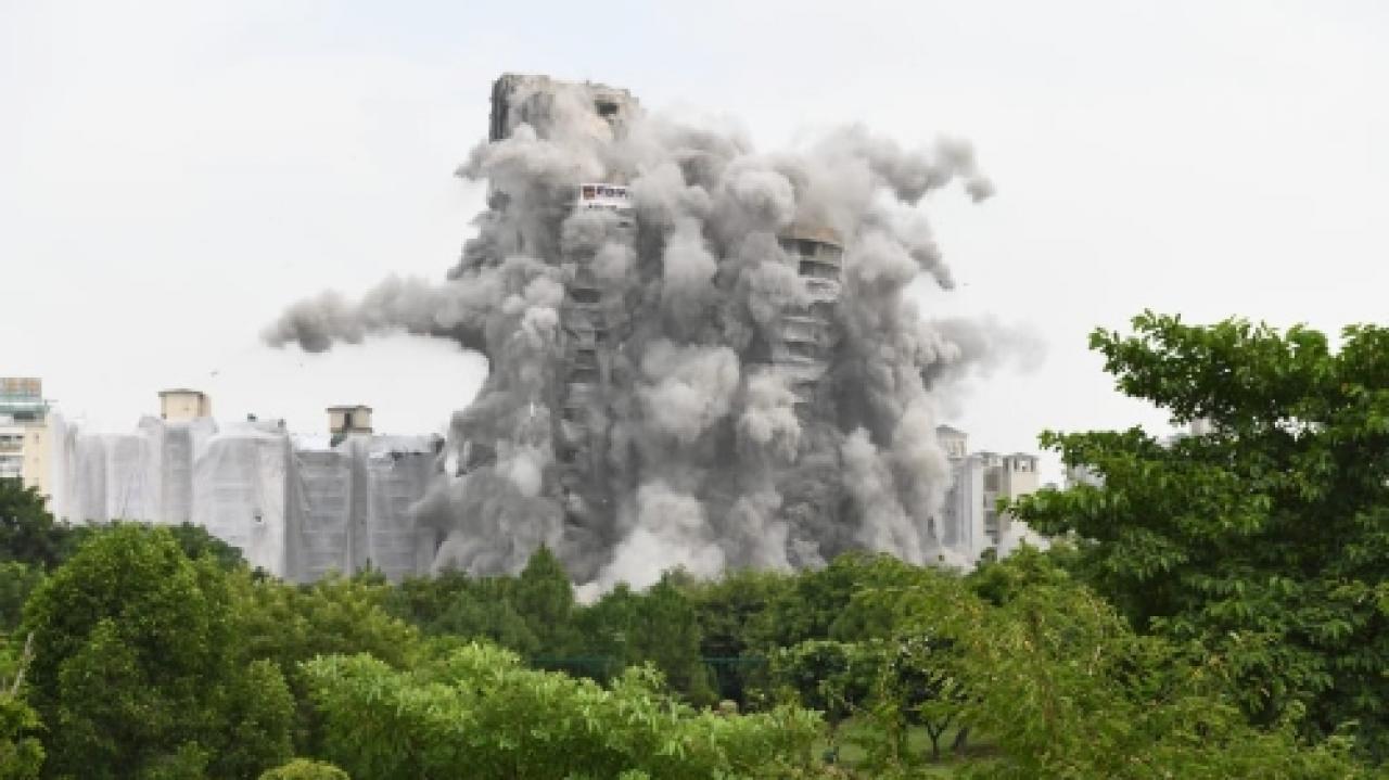 Demoliton of supertech twin towers in Noida. File pic