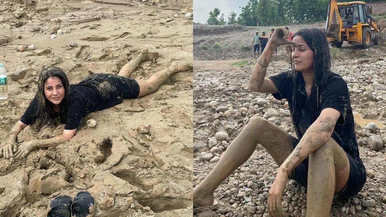The 'Punjabi Kudi' sported a black tee and matching shorts and smeared herself in mud. Read full story here