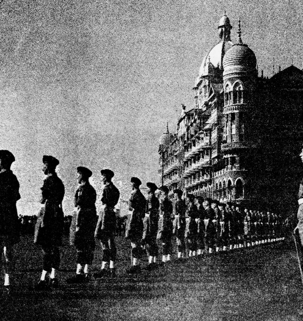 As the last British troops prepare to depart from India, they line up next to the Taj. Pics courtesy/The Taj Mahal Palace and Tower