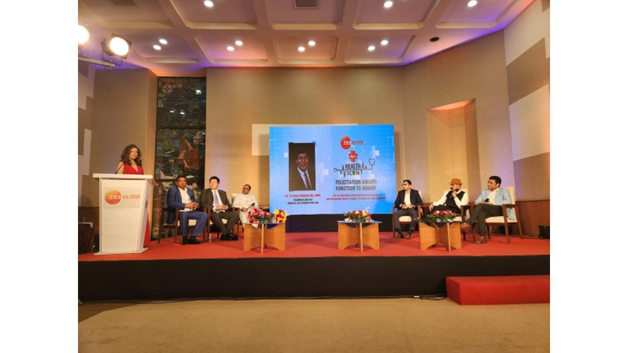  Dr. Yukata Niihara felicitated by Honourable Minister of State, Shri Arun Halder for developing FDA- approved drug ENDARI to fight SCD