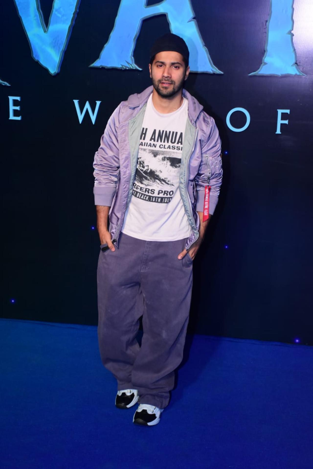 Varun Dhawan opted for comfort wear for the screening