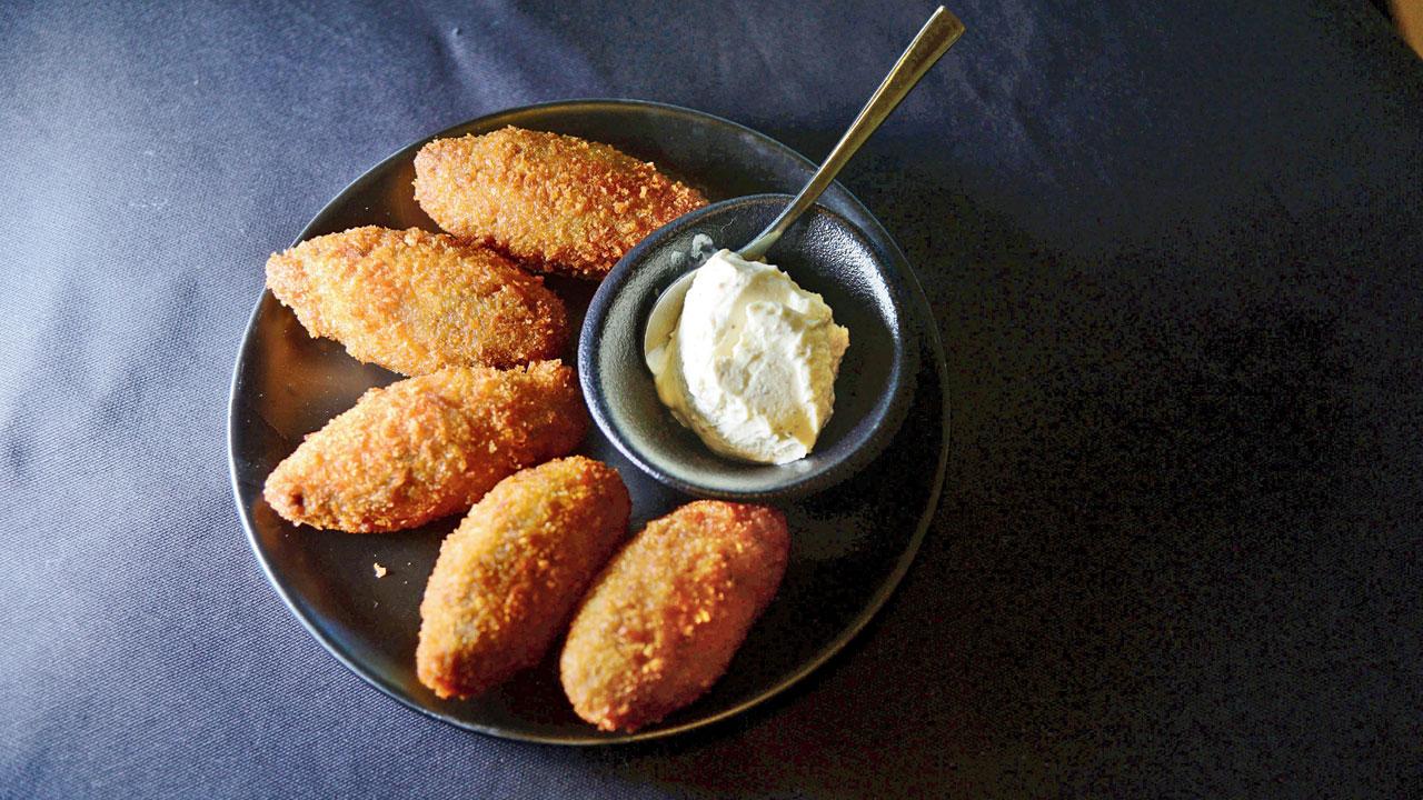 Mushroom duxelle croquette