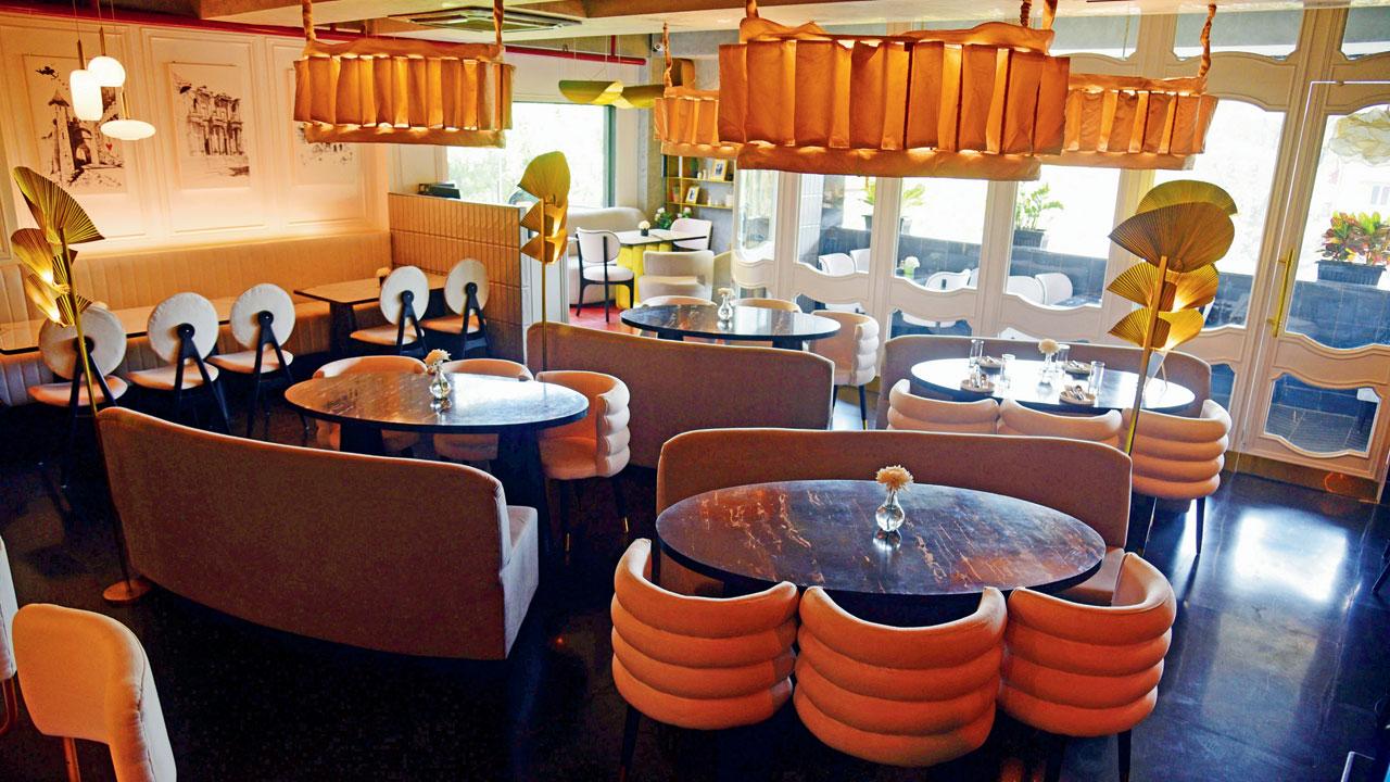 The space hosts a partly open seating area for diners to soak in the sights of Bandra. PICS/PRADEEP DHIVAR