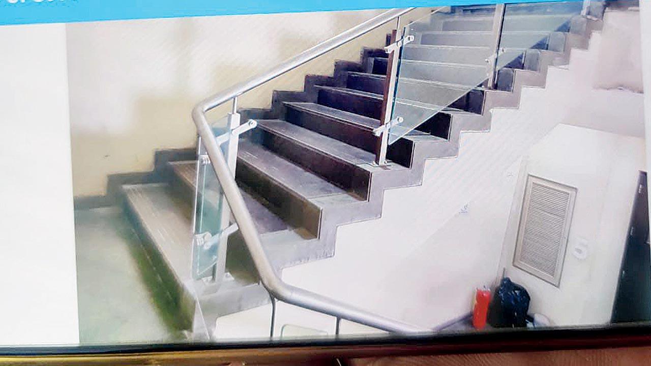 The broken glass railing