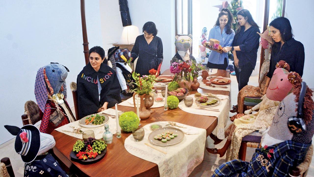 This dinner party in Mumbai features life-sized hand-made doll installations