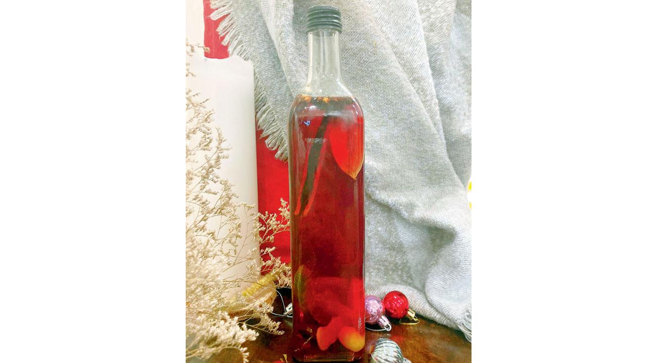 A bottle of Gluhwein