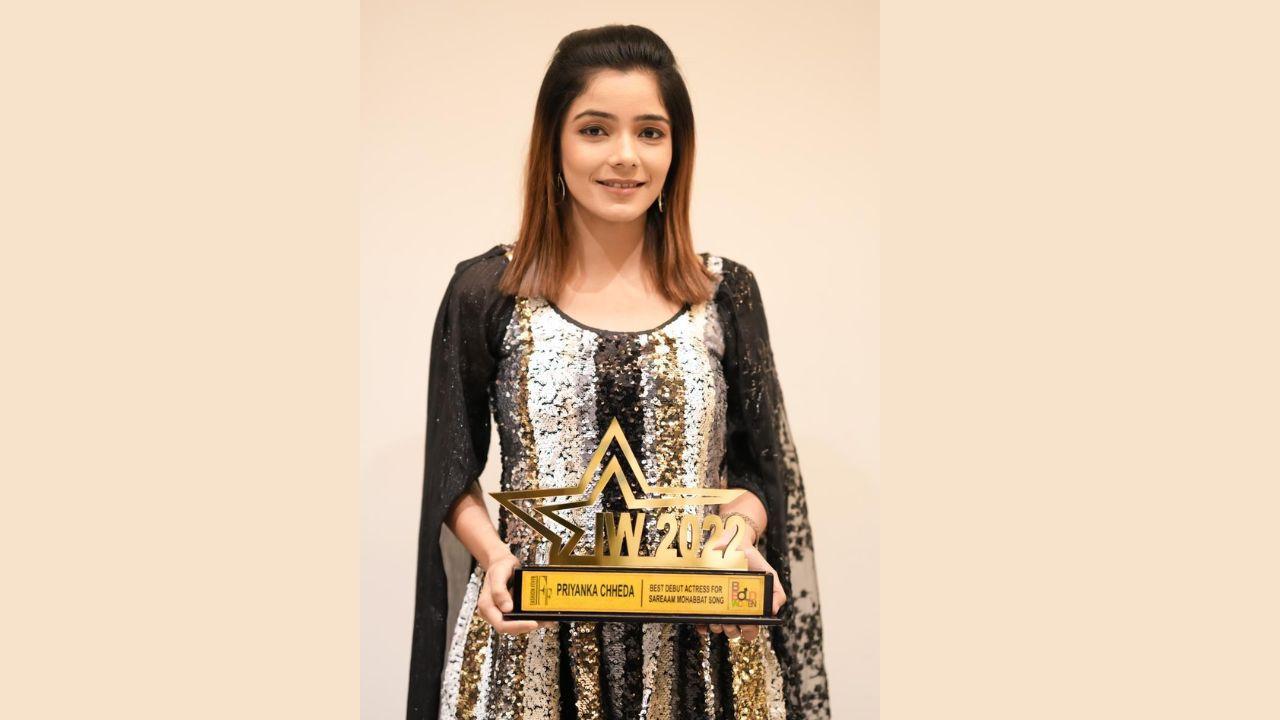 Priyanka Chheda Adds One More Glory by Winning the Best Debut Actress for the Song “Sareaam Mohabbat”