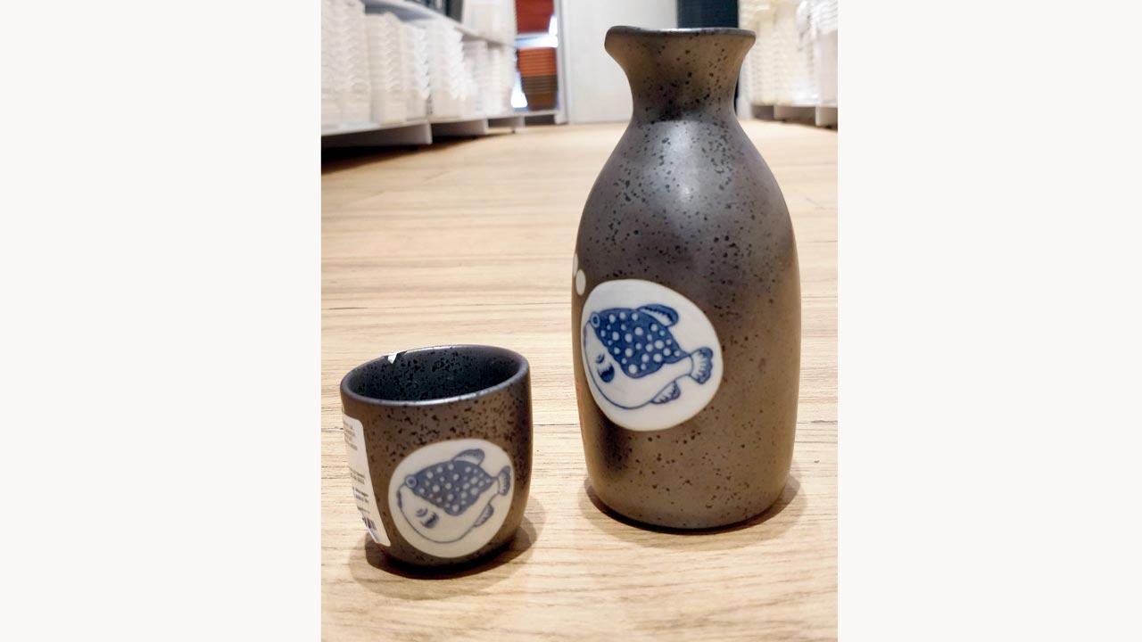 Sake bottle and cup