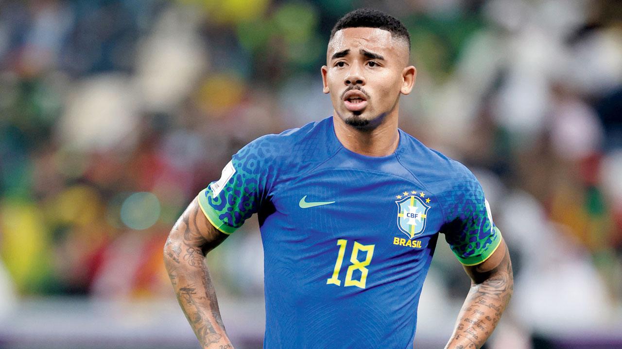 Brazil’s Gabriel Jesus during the match against Cameroon