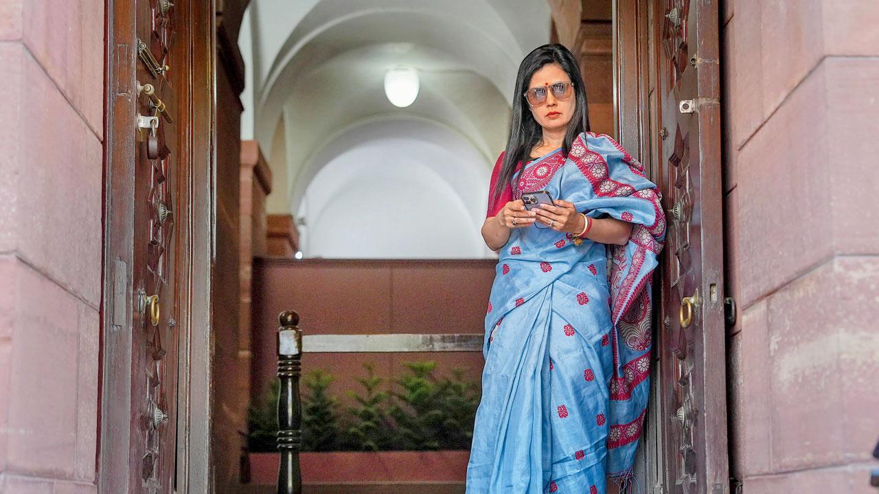 New Delhi: TMC MP Mahua Moitra at Parliament during the ongoing winter  session #Gallery