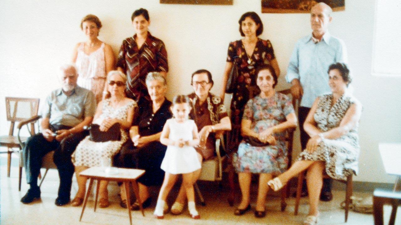 Zabel Joshi (standing second from left) and her eldest daughter Monalisa Joshi (in white frock) with older Armenians who lived in Mumbai some 45 years ago. This picture was taken after Sunday mass