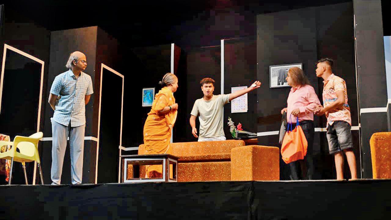 A moment from a play being presented at the ongoing competition