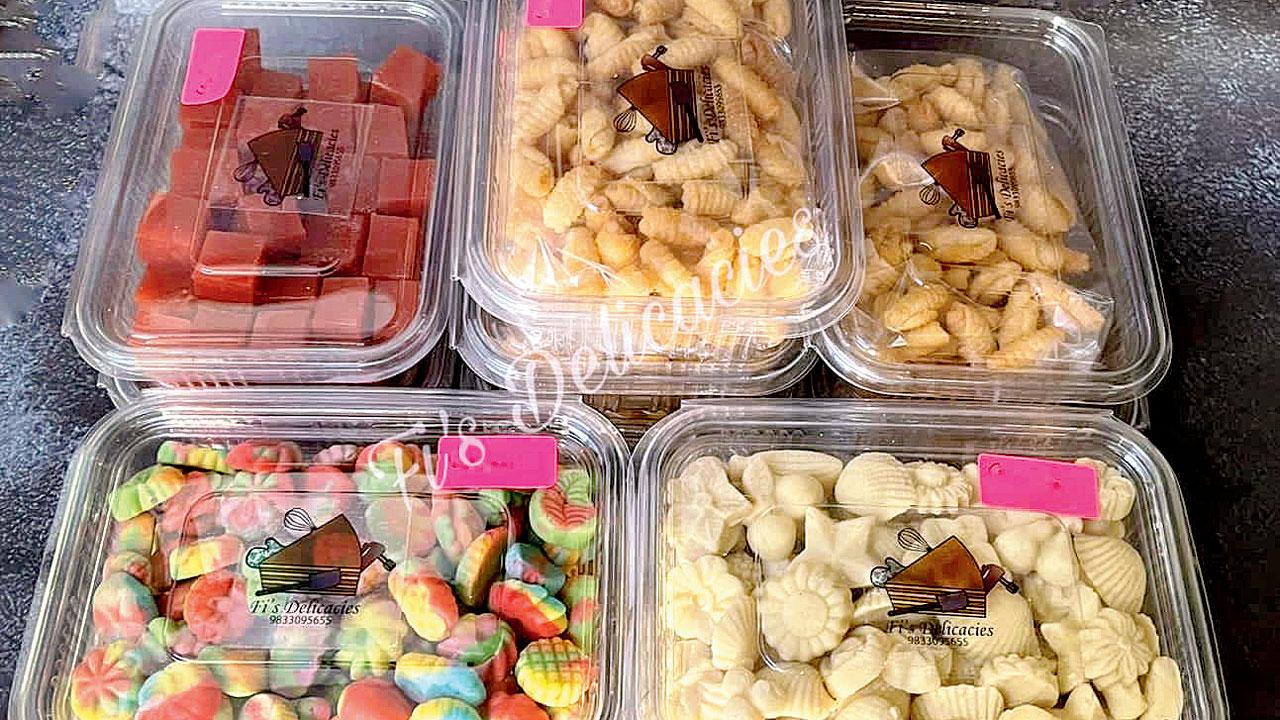 Themed bebinca and (above) traditional sweets by Fi’s Delicacies