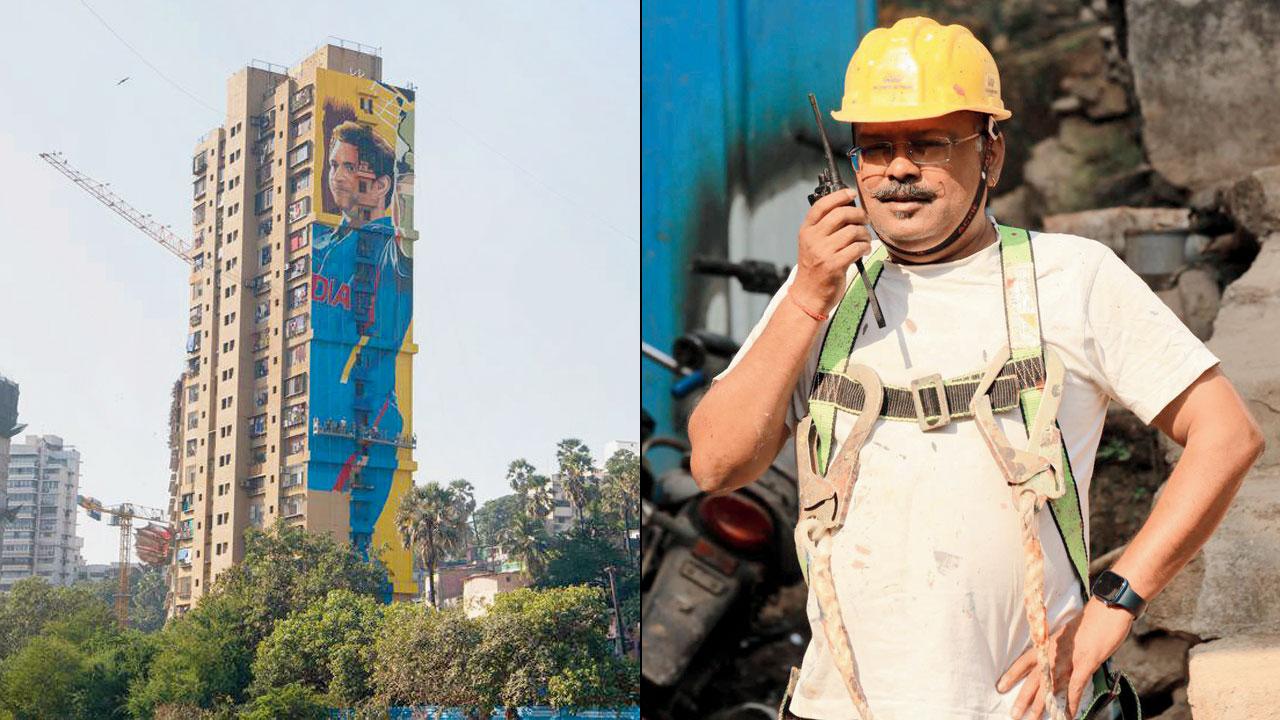 Bollywood Art Project has worked on the Tendulkar mural for eight days, and it will be ready in two days