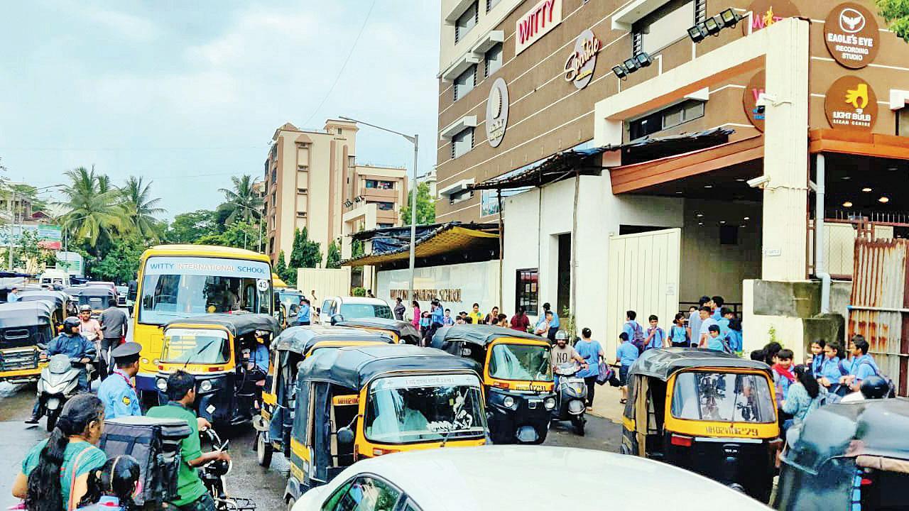 Traffic congestion outside Witty International School