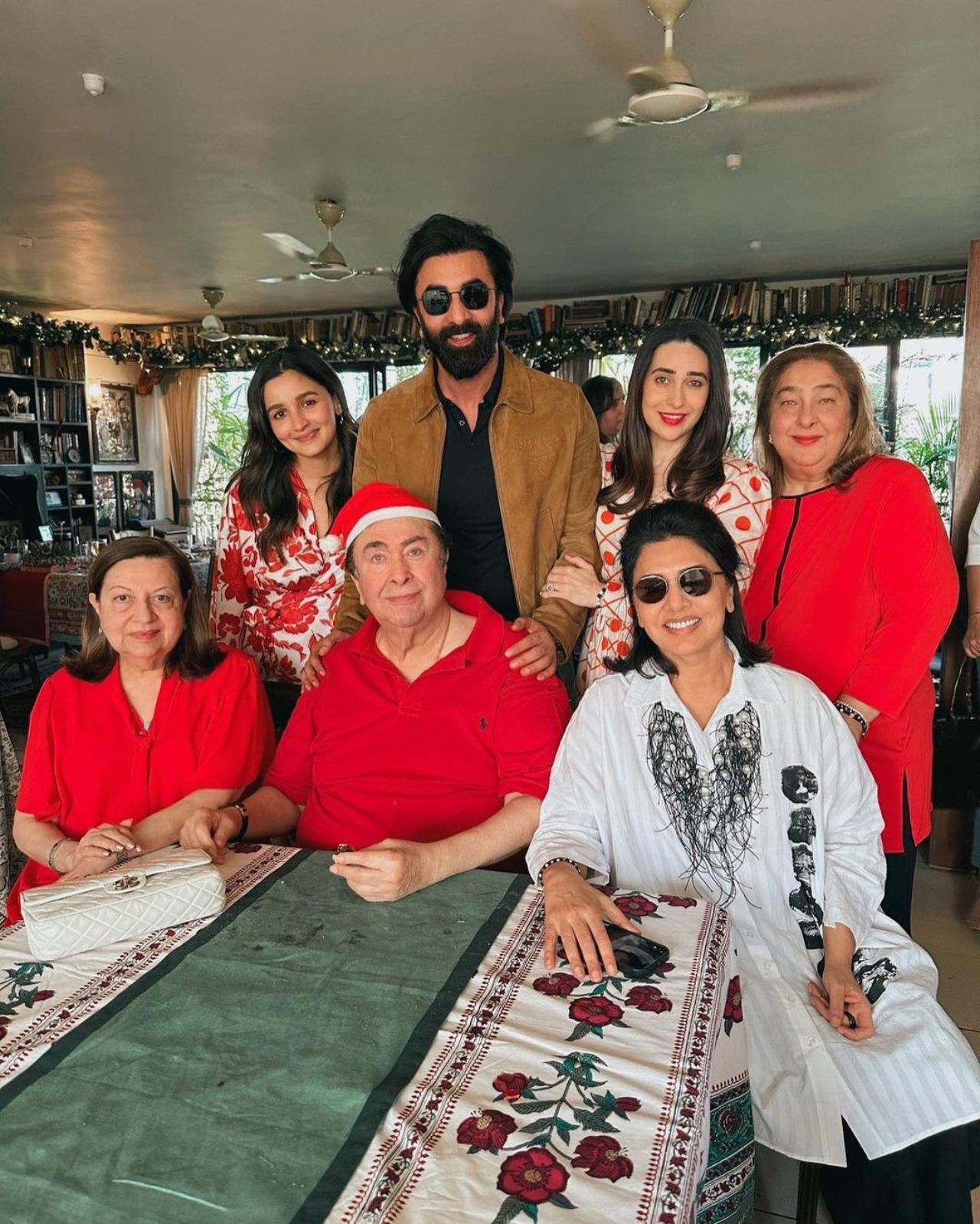 In another picture, Alia shared a snap from the Kapoor family's annual Christmas lunch in which she could be seen with Ranbir, Karisma Kapoor, Randhir Kapoor, Neetu Kapoor, Reema Kapoor and Babita