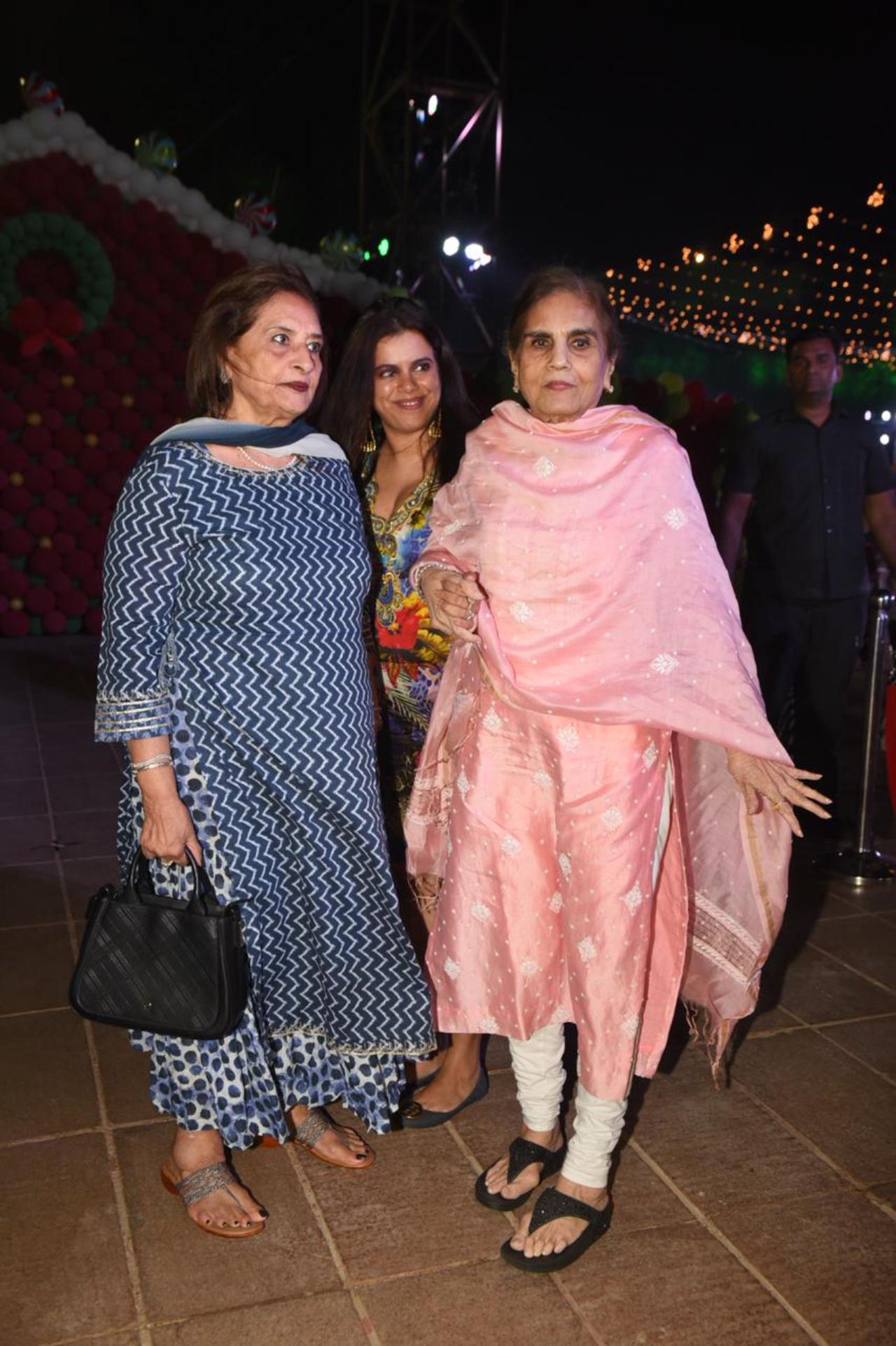 Salman Khan’s mother Salma Khan was seen donning a pink salwar suit with embroidery