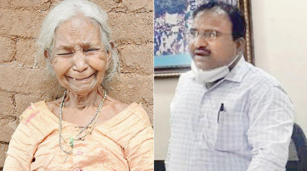 Bhagirathi Rama Mukne, had gone missing when the police probe started but has resurfaced since; (right) Former Bhiwandi SDO Mohan Naladkar has been suspended in connection with the case
