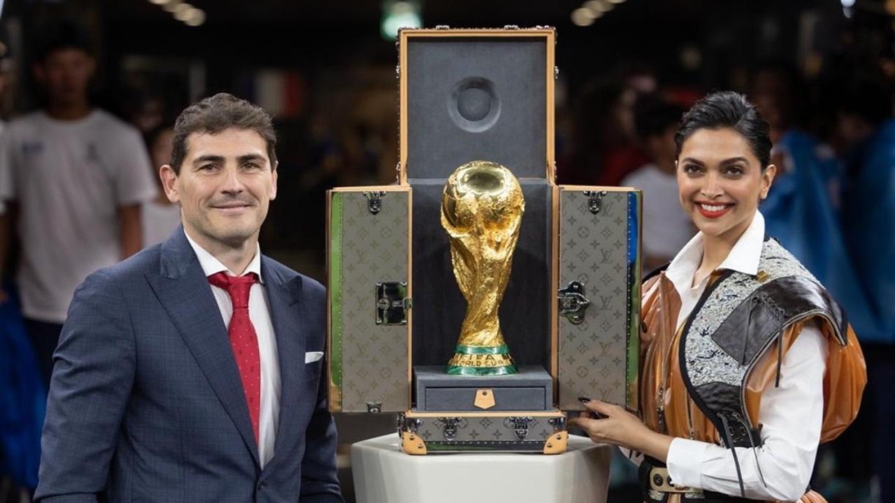 Deepika Padukone unveils FIFA World Cup trophy; don't miss her