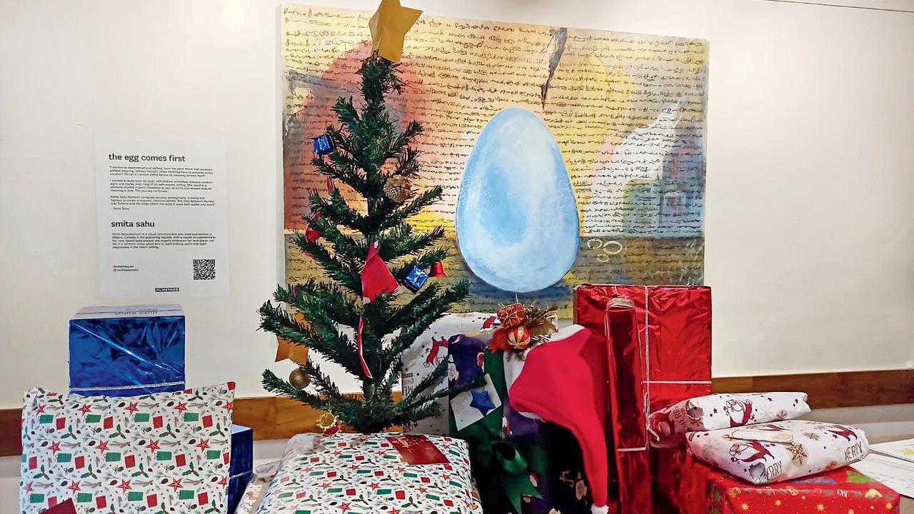 The Christmas tree is the centrepiece of the party arranged by the gallery