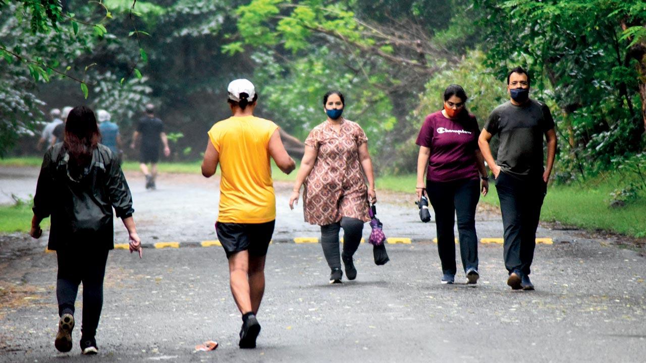 The yoga sessions seek to engage morning-walkers at SGNP