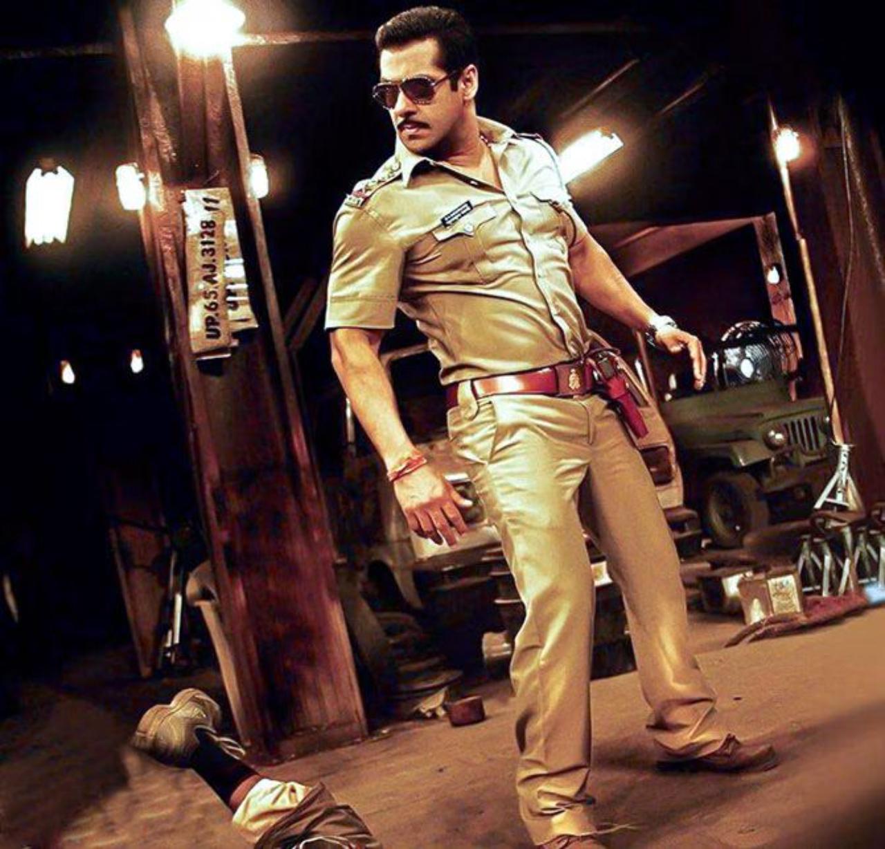 Salman Khan in Dabangg
While Salman Khan had played a police officer on screen earlier, it was only with Dabangg that his cop-avatar became a brand in Bollywood. Khakee uniform with a belt and his signature sunglasses, became a fashion statement across the nation and continues to make his one of the favourite reel police officers of India