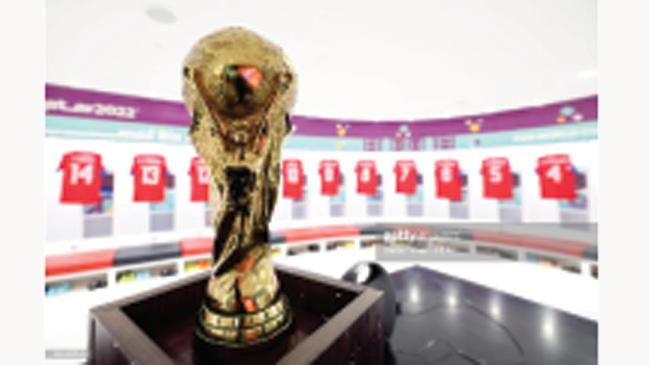 A replica of the FIFA World Cup winner’s trophy
