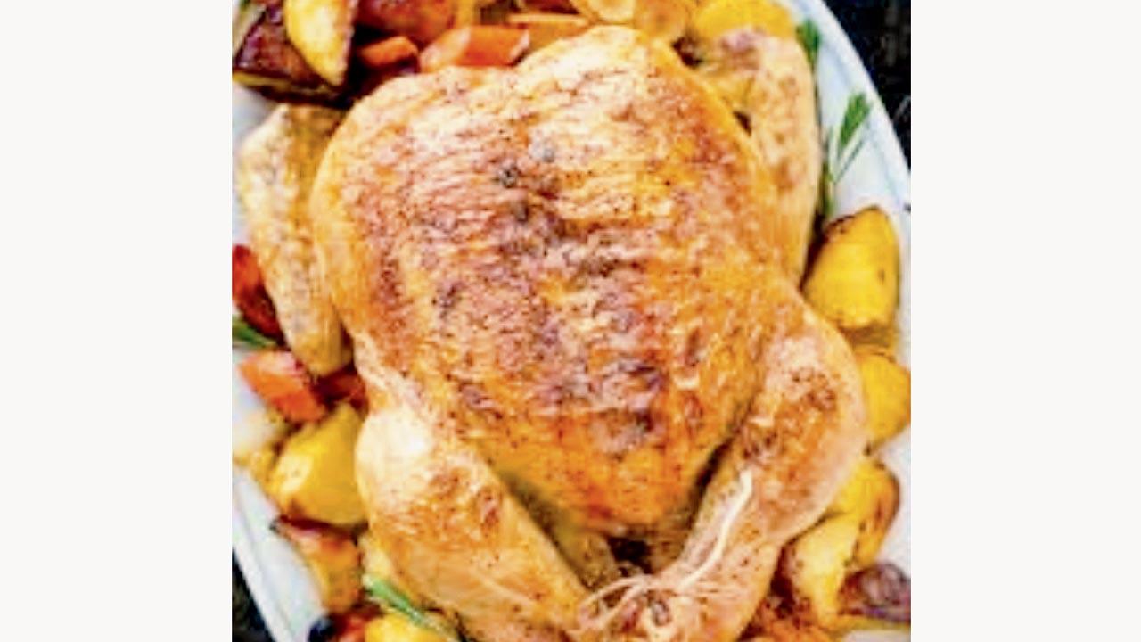 East Indian-style stuffed chicken 