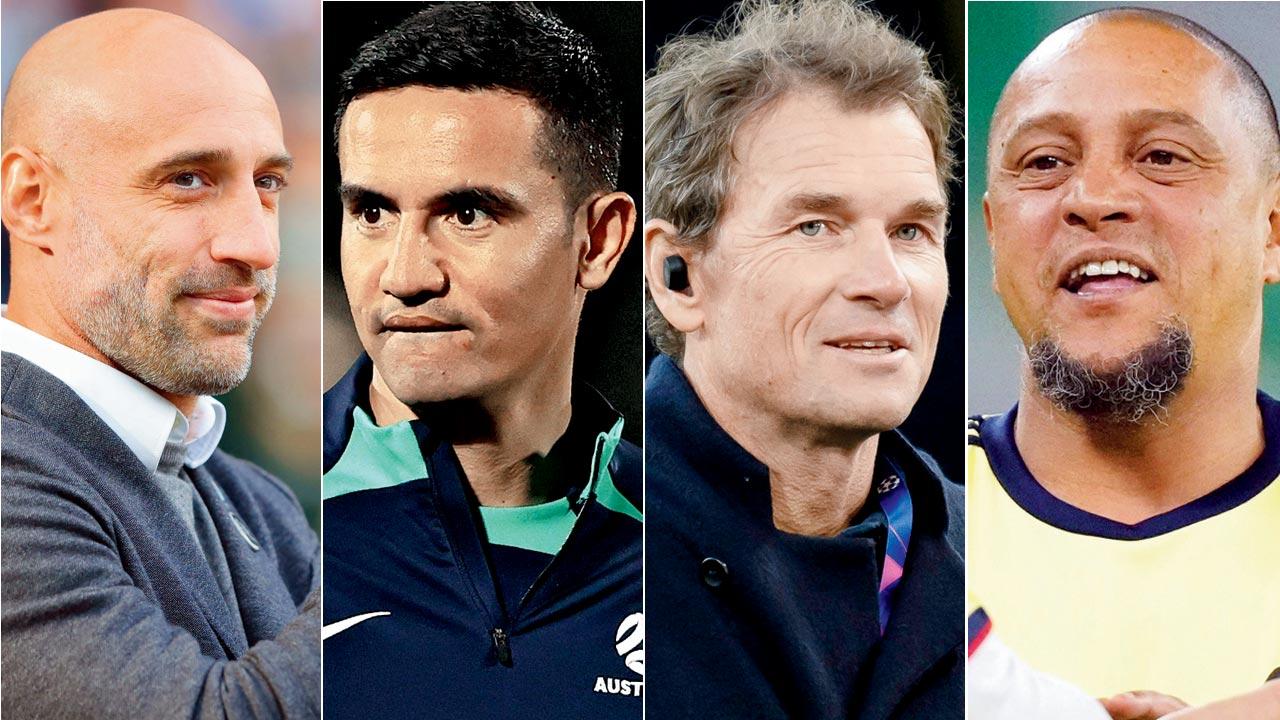 Pablo Zabaleta, Tim Cahill, Jens Lehmann and Roberto Carlos