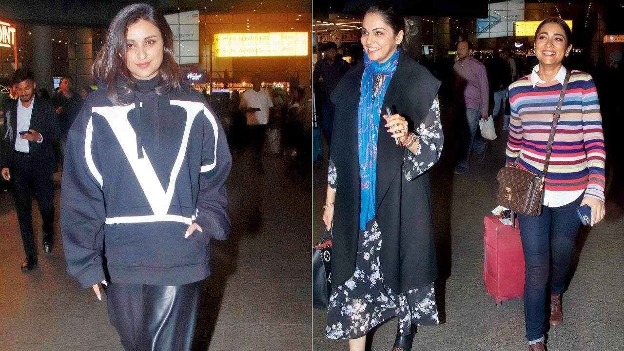 Parineeti Chopra; (right) Isha Koppikar, Shriya Saran