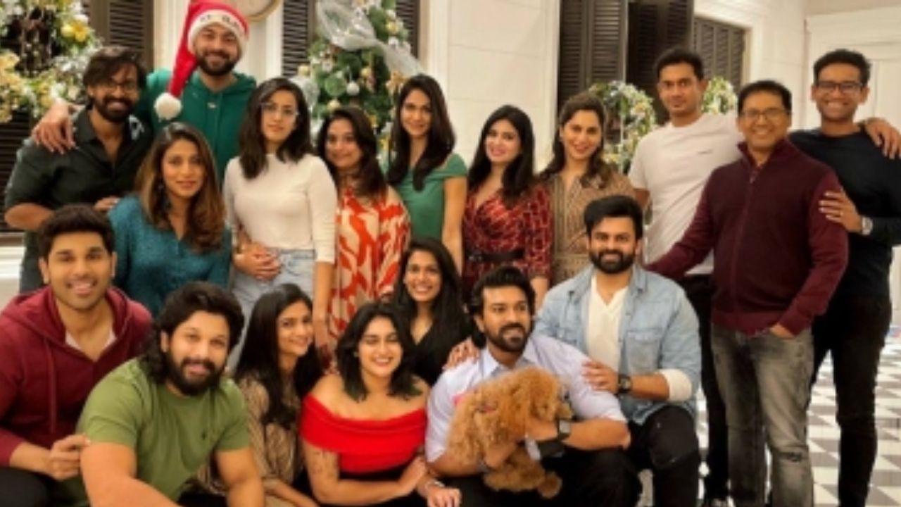 Ram Charan and his cousin Allu Arjun come together for star-studded Christmas party