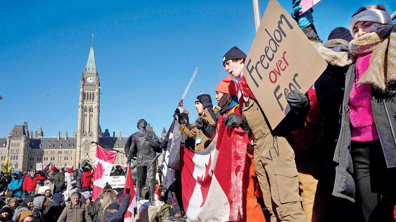 Anti-vaccine protest in Canada spurs outrage