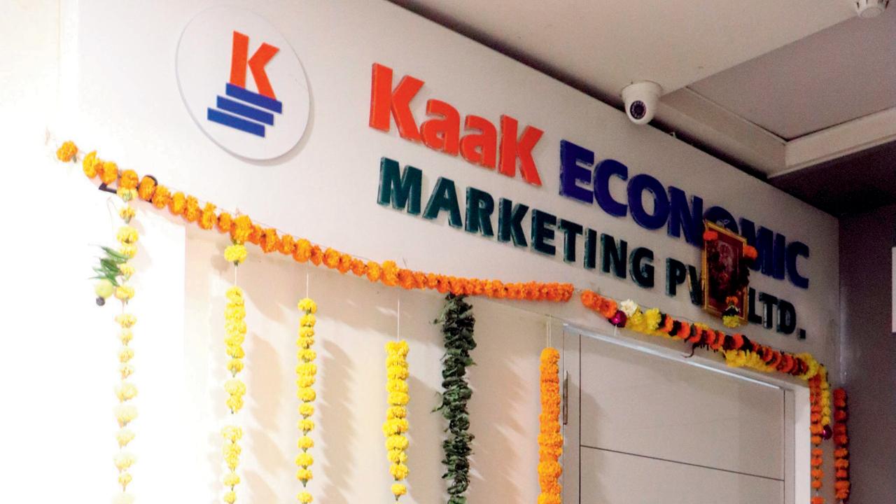 Office of Kaak Economic Marketing, at Orchid Plaza, Borivli West. Pic/Anurag Ahire