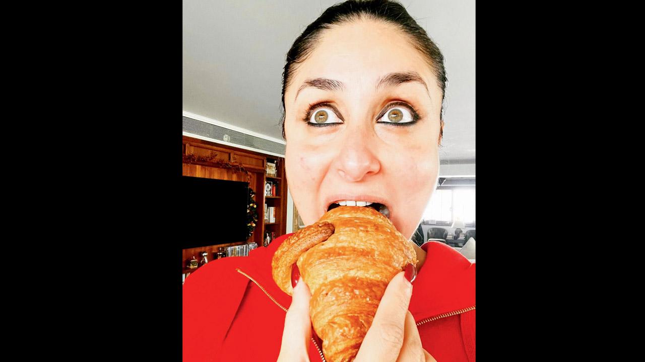 Kareena Kapoor posted about breaking her diet to eat a croissant. Pic/Instagram