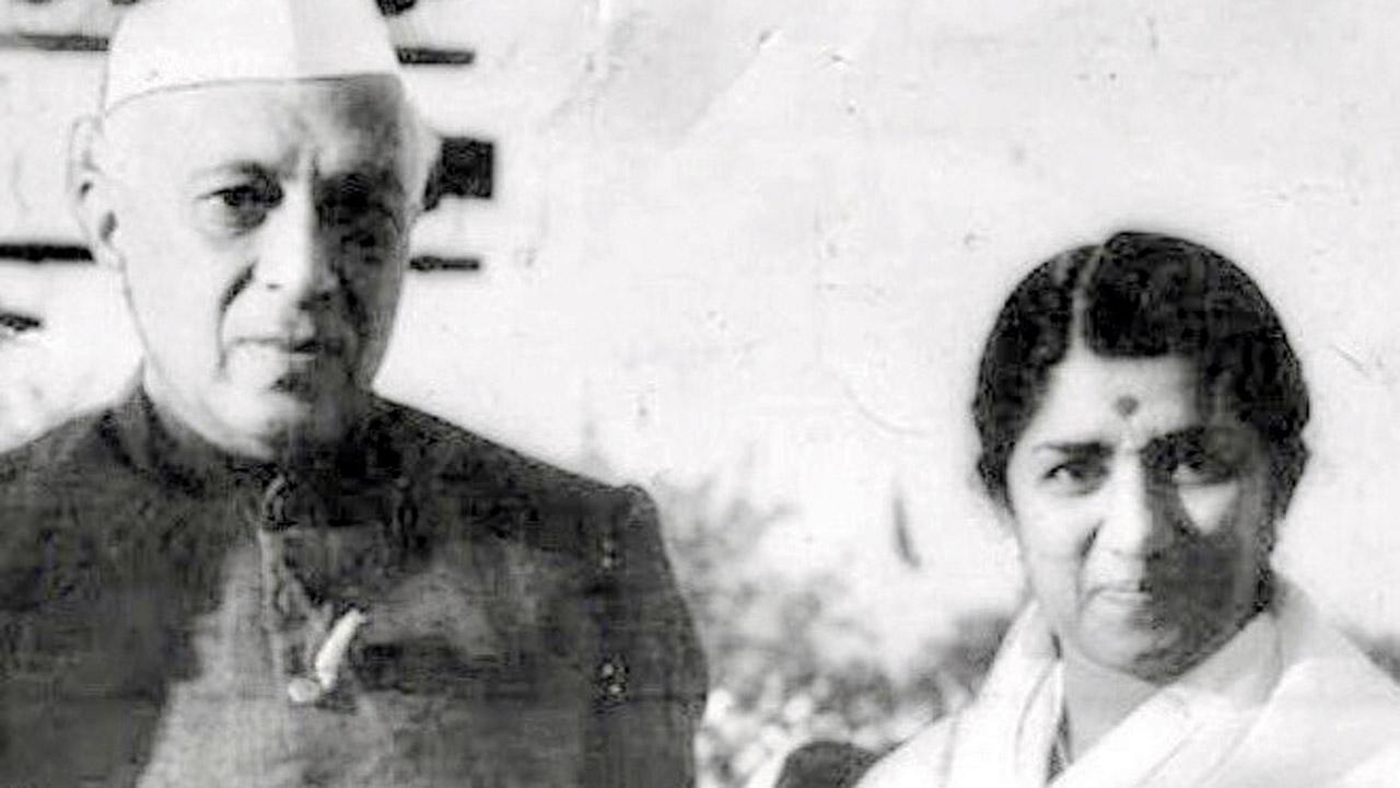 Lata Mangeshkar with Jawaharlal Nehru