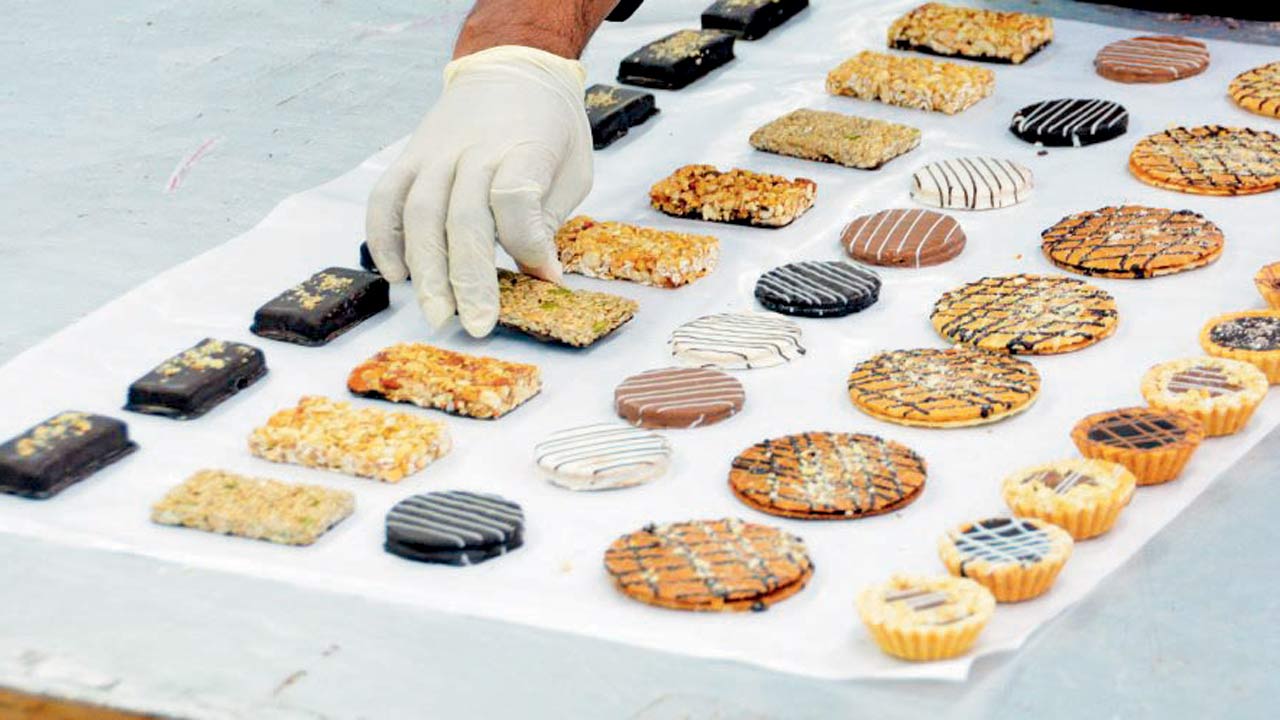 A mix of bars, waffles, and cookies