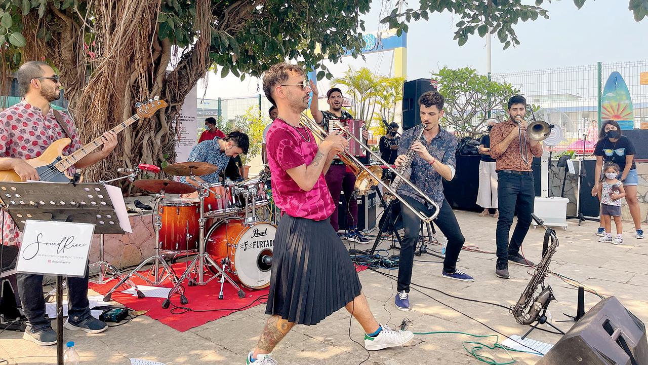 Latin pop band Desmadre Orkesta performed on February 13 in Alibaug