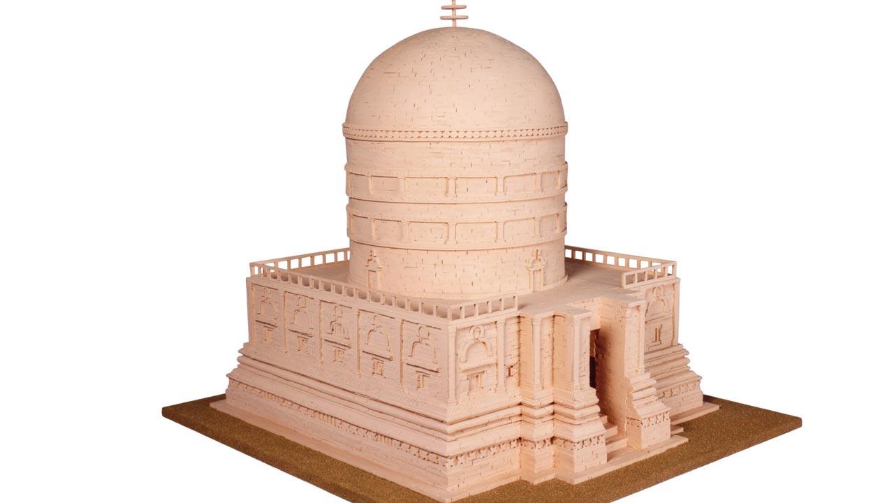 Reconstructed view of the stupa model