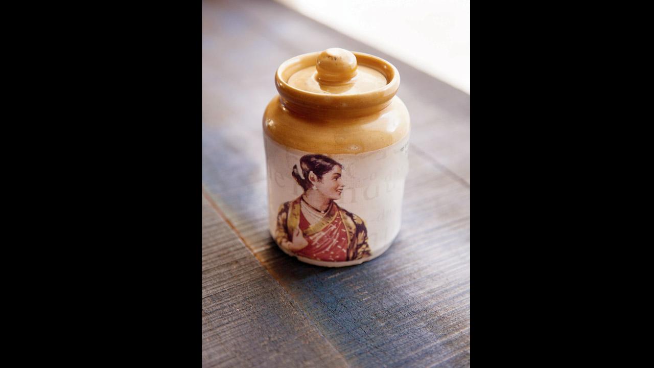 A pickle jar that Nirmala had bought from Chettinad