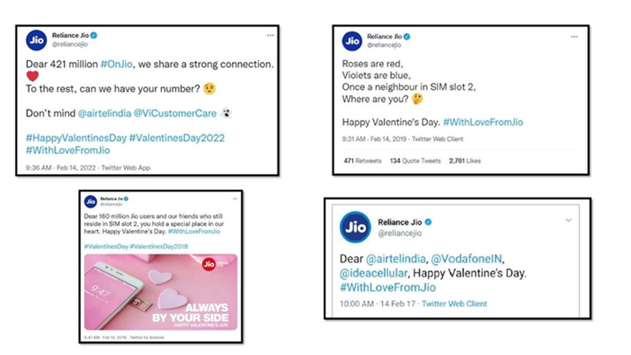 Jio flirts with Airtel and Vi users on Valentine’s Day, inviting them to port to Jio