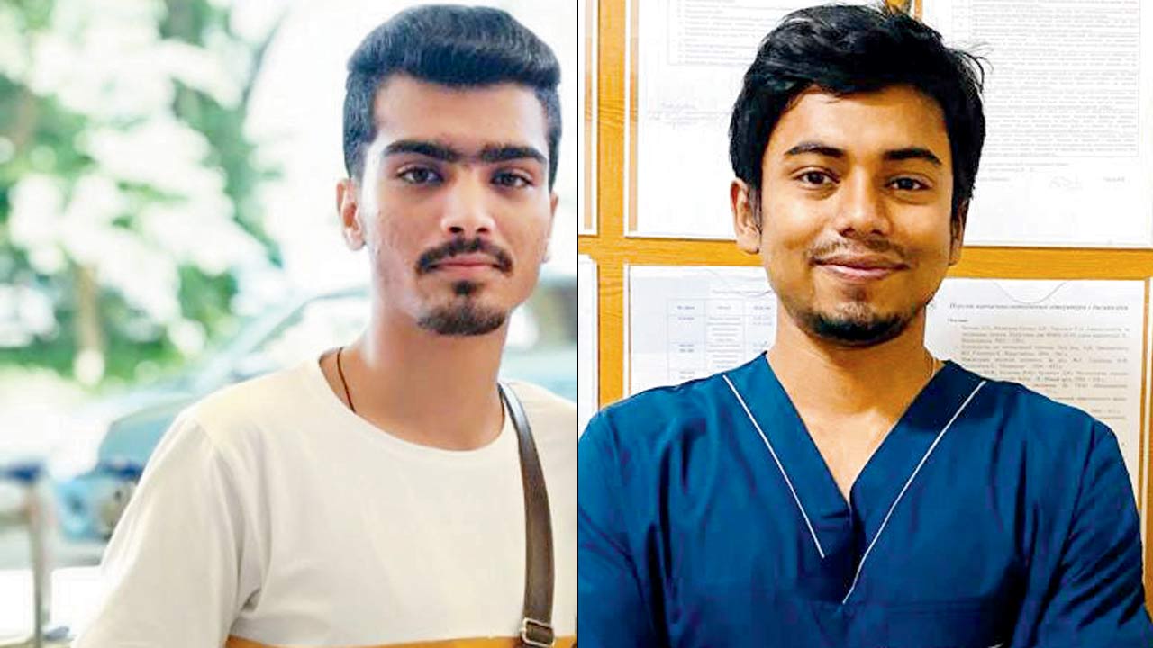 Ghatkopar resident Suleman Mohammed Ali Shaikh is a student of Vinnytsia National Pirogov Medical University (right) Utkarsh Singh, an MBBS student at Ternopil National University